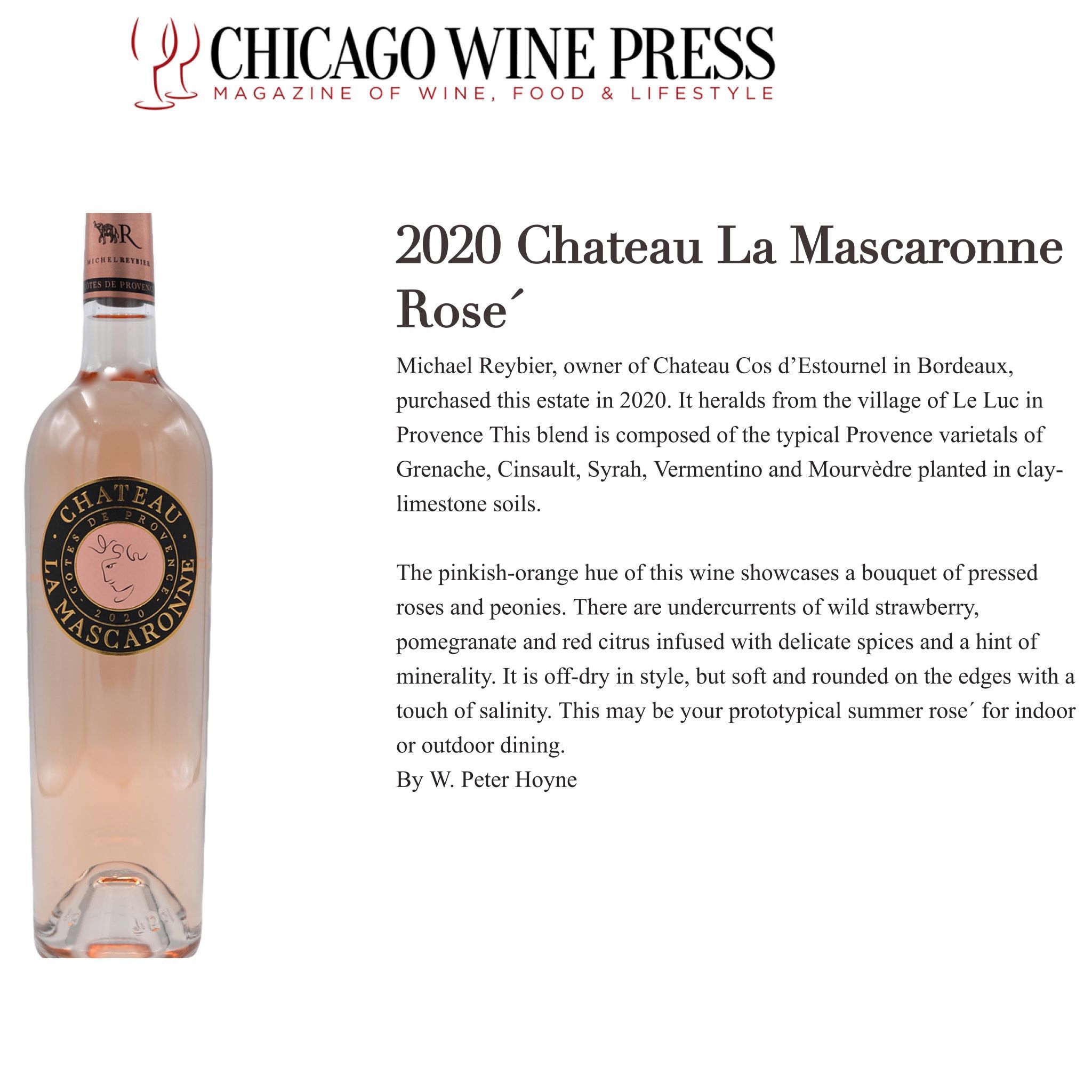 “Your prototypical summer rosé” – Chicago Wine Press - Chateau La Mascaronne